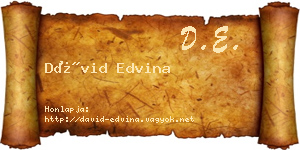 Dávid Edvina névjegykártya